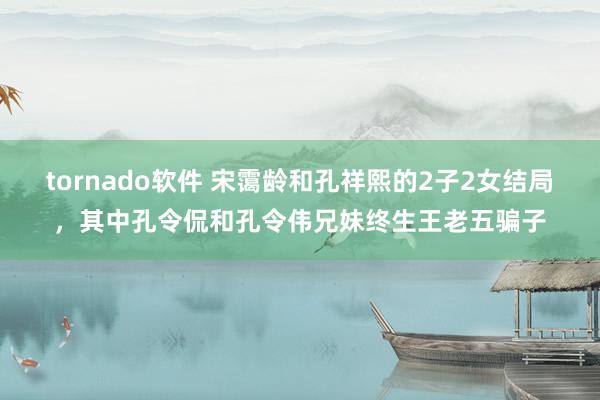 tornado软件 宋霭龄和孔祥熙的2子2女结局，其中孔令侃和孔令伟兄妹终生王老五骗子